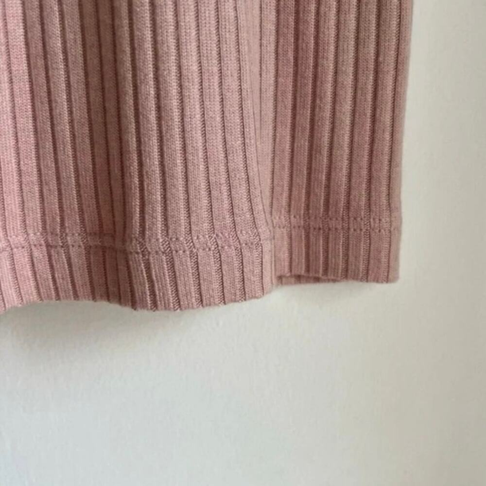 Reformation Iggy Short Sleeve Tencel Ribbed Dusty Pink T shirt Mini Dress Size M - Picture 6 of 8